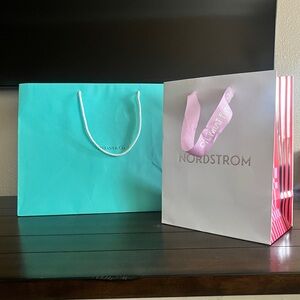 Bundle of 2 Store Shopping Bags - Tiffany & Co. and Nordstrom Holiday